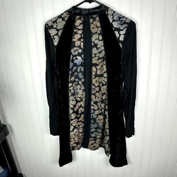 LOGO Lavish Velvet‎ tie-dye tunic top size XS Black - Picture 6 of 6